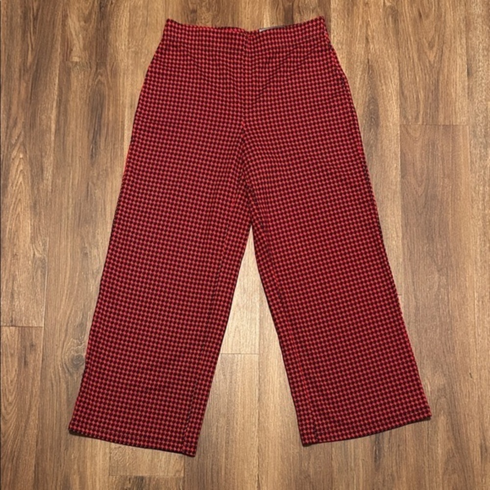 NWT Jules & Leopold Flattering Red Houndstooth Women’s Pants Culottes S Small - Picture 1 of 4